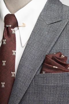 Bộ Suit Xám Nâu Hoạ Tiết Kẻ Classic Fit  TGS388